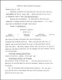 Bernard's Creative Body Alignment Workshop, Berkeley, CA 1977, thumbnail