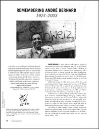 Bernard's Obituary in Contact Quarterly 2004, thumbnail